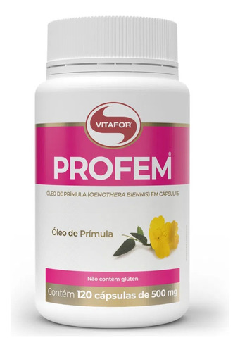 Kit Com 2 Óleo De Prímula Profem 500mg Vitafor 120 Cápsulas Sabor Natural