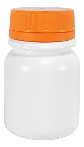 Pote Plástico Para Cápsulas 30ml C/ Tampa Lacre (20 Peças) Sabor Laranja