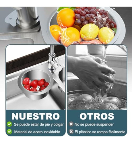 !~ Colador De Fregadero De Cocina De Acero Inoxidable