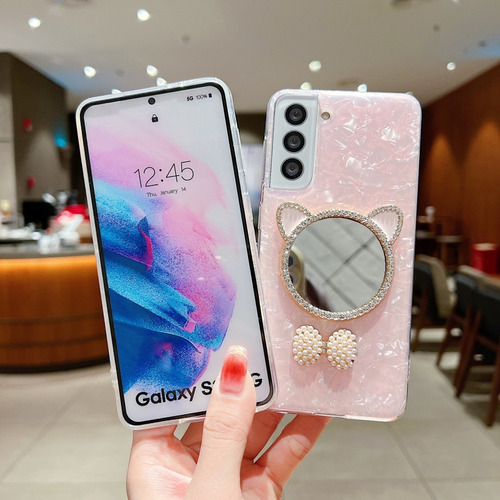 Sa De Novo Funda De Teléfono Con Espejo De Maquillaje Con Orejas