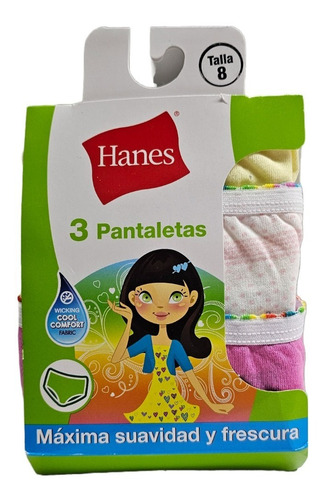 Hanes Pantaleta Niña 1 Estuche 3 Piezas