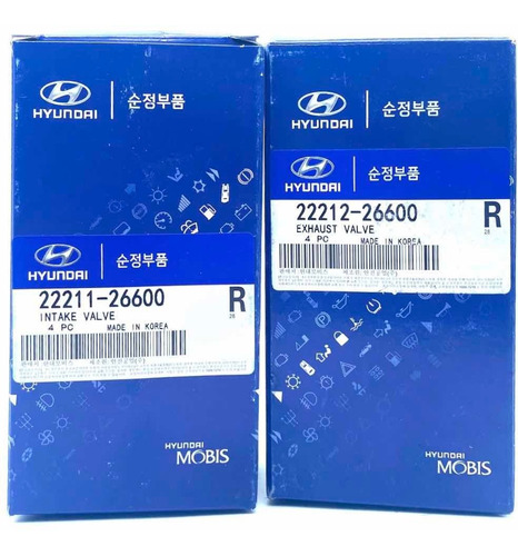 Valvula De Admision Y Escape Getz 1.6 Elantra 1.6 C/u