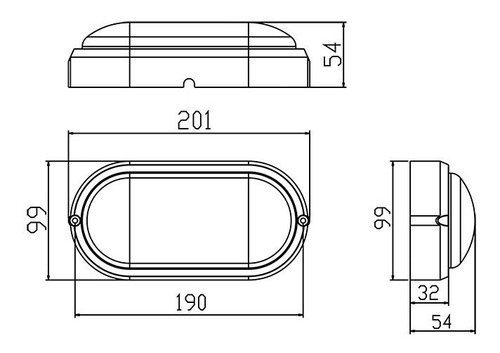 Imagen 2 de 9 de Pack X 8 Tortugas Pared Techo Exterior Pvc Ovaladas Led 18w