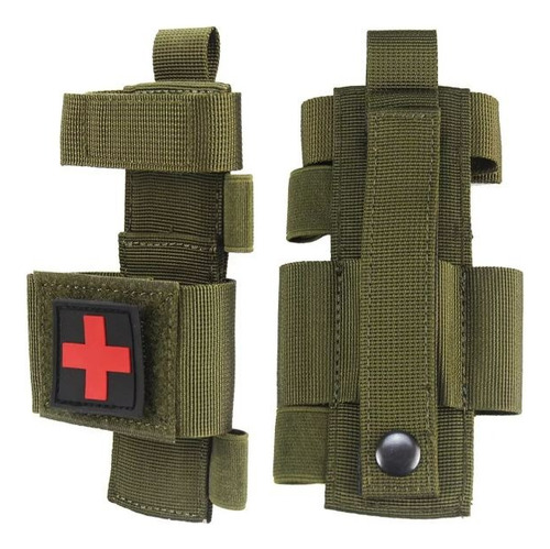 Pouch Porta Torniquete Tactico Profesional Primeros Auxilios Verde Militar