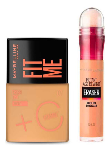 Pack Base Fit Me Fresh Tint + Corrector Instant Age Rewind