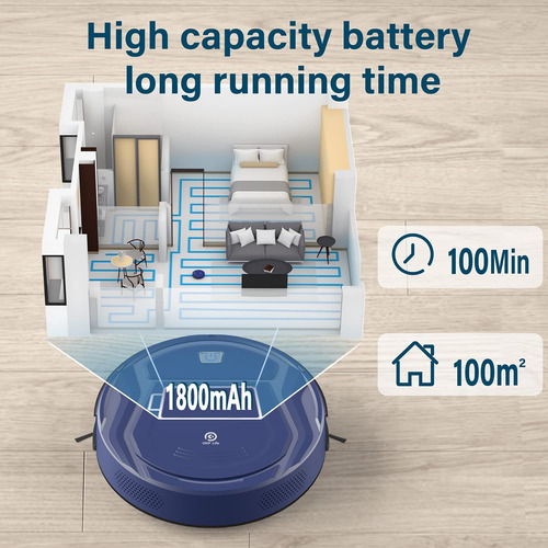 Robot Aspirador, Batería De 1800 Mah, Azul