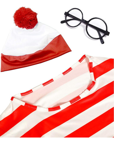 Tylity Disfraz De Camisa A Rayas Rojas Y Blancas Para Mujer,