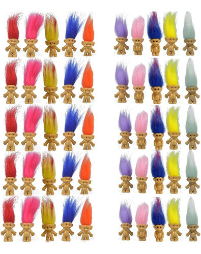 50 Mini Muñecos Troll De La Suerte, Mini Figuras De Acción D
