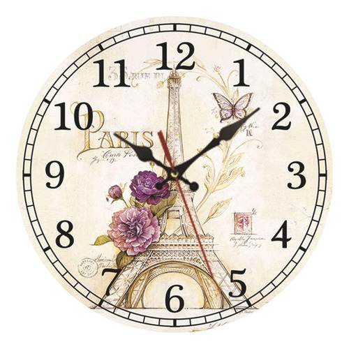 Wv Reloj De Pared Redondo Decorativo De Madera Silencioso