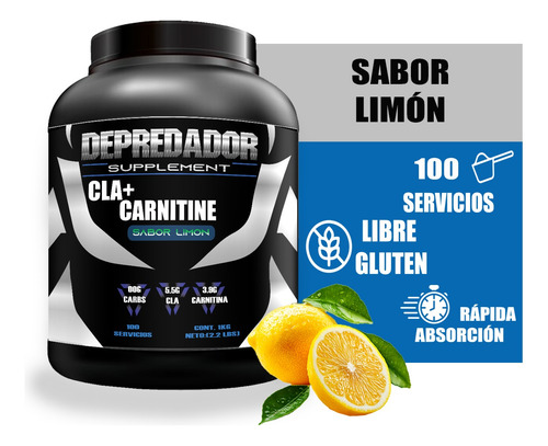 Cla + Carnitina 1kg Depredador Protein 100 Servs Limón