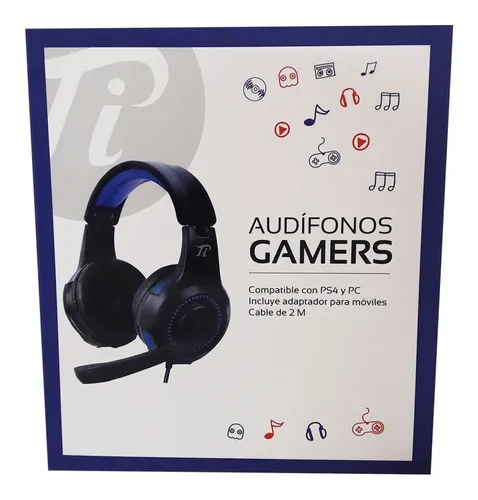 Combo Auricular Unicornio Gamer Ps4 Y Pc Zuena Color Azul