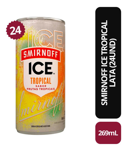 Bebida Alcoólica Mista Smirnoff Tropical 24 Latas Com 269ml