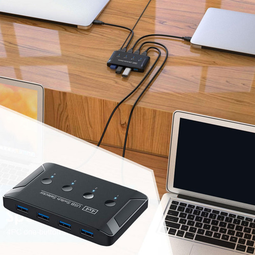 // Seletor De Chave Usb 3.0 4 Portas Usb Switcher Periférico