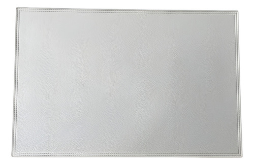 Set X 6 Individuales De Mesa Simil Cuero Impermeable Premium Color Gris Claro