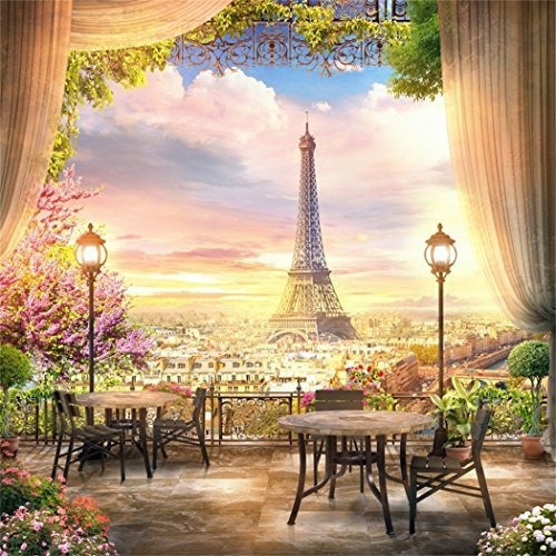 Lfeey Paris Eiffel Torre Telon De Fondo De Ducha De Novia B