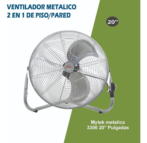 Ventilador Piso Pared Mytek Potente 20 Pulgadas Motor 190w.