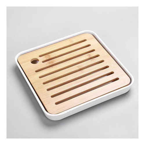 Mesa De Bandeja De Chá De Kung Fu De Bambu Que Serve Branco