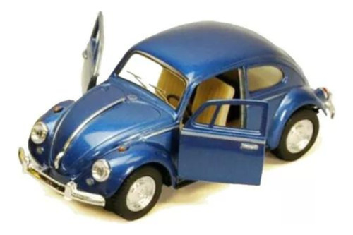 Auto Volkswagen Classic Beetle Azul 1967 Kinsmart 1:32 Cs