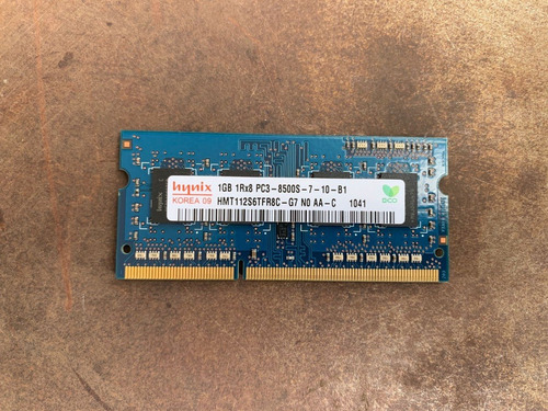 Imagen 2 de 2 de Memoria Ram Hynix 1gb 1rx8 Pc3-8500s-7-10-b1