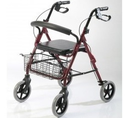 Imagen 2 de 5 de Andador Ortopedico Plegable C/ Ruedas Frenos Asiento Y Bolso