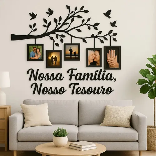 Porta Retrato Árvore Família Decorativo Quadro Fotos Parede