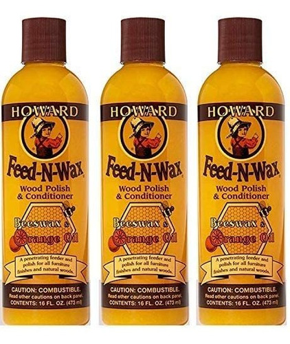 Howard Fw0016 Feed-n-wax Wood Polish Y Acondicionador, De 16