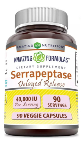 Amazing Formulas Serrapeptase 40000 Iu 90 Cápsulas Sabor Sin Sabor