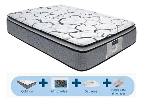 Colchón Matrimonial Zen Restonic +2 Almohadas + Sabanas