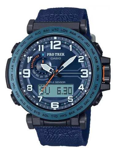 Reloj Casio Pro Trek Solar Original Prg-601yb-2 Color de la correa Azul