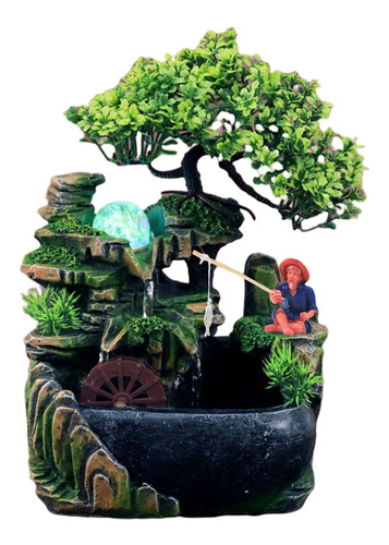 Escritorio Cascada Fuente Rocalla Pescador Paisaje Bonsai