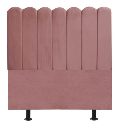 Cabeceira Nuvem Cama Box Solteiro 90 Cm Alanis Suede Rosê Cor Rosa-claro