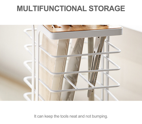 Soporte Para Cuchillos De Cocina Con Organizador De Bandejas