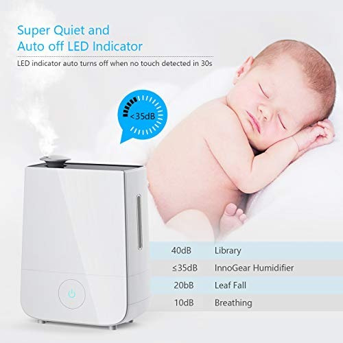 Innogear Humidificador De Vapor Frío, Control Táctil 4l H