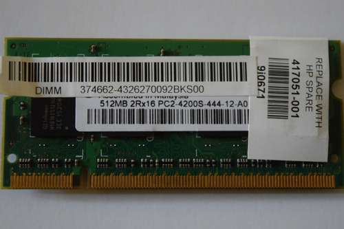 Memoria Ram 512 Mb 2rx16 Dimm