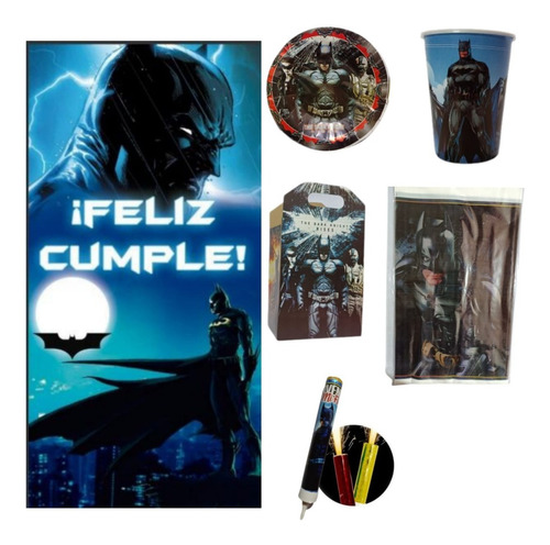 Batman Paq Fiesta Articulos Temática 25 Niños