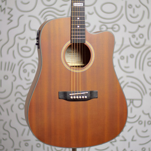 Violão Giannini Gf-1d Folk Cordas De Aço Eletroacústico Série Performance Walnut Satin Fosco Equalizador E Afinador Embutidos