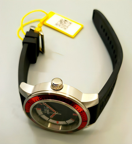 Reloj Invicta Specialty 12845 chapado en plata Cx, 45 mm, correa roja, color bisel negro y rojo, color de fondo blanco y negro