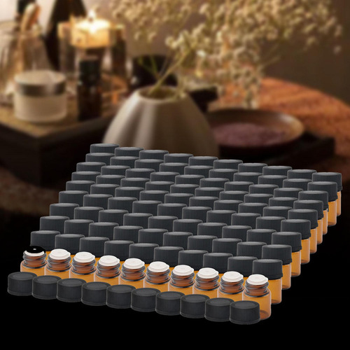 100 Uds Mini Botellas De Vidrio Botella Conectar Tapón 1ml