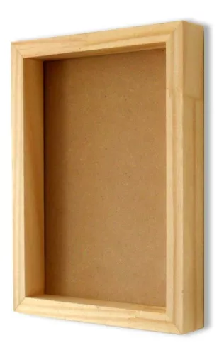 Marco de fotos 3D de 20x20 cm, 2 unidades, marco profundo para rellenar con  placa acrílica, 3 cm de profundidad interior, caja de sombra de madera