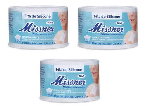 Kit C/ 3 Fita De Silicone 2,5 Cm X 1,5m Cicatriz Missner