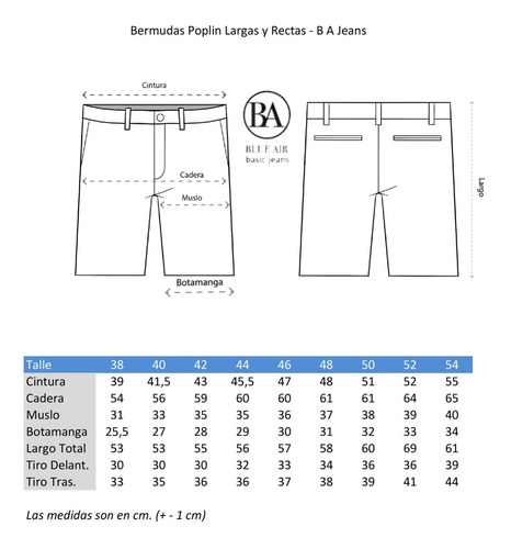 Imagen 2 de 4 de Bermudas Rectas - Varios Colores - Hombre - Blue Air Jeans