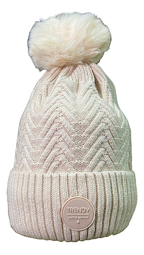 Gorro De Lana Trendy Mujer Liso Invierno 15765 Beige