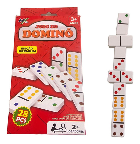 Divertido juego de dominó de plástico Colored Domino con 28 piezas