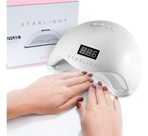 Cabine Luz Led Uv Secador Rápido De Esmalte Unhas Gel Bivolt Cor Branco