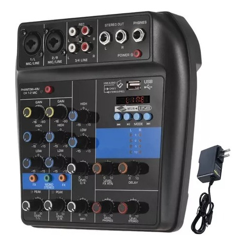 Mini Consola Mezclador De Audio Y Sonido Wvngr F2-mb Mixer