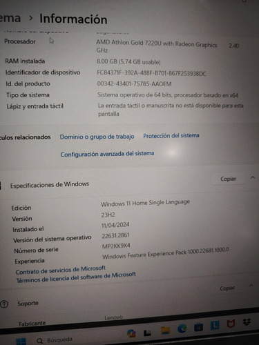 Laptop Lenovo Idea Pad 15 Beige (Usado)