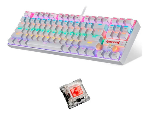 Teclado Redragon K552 Kumara 2 Mecanico Es Blanco Iluminación Rainbow