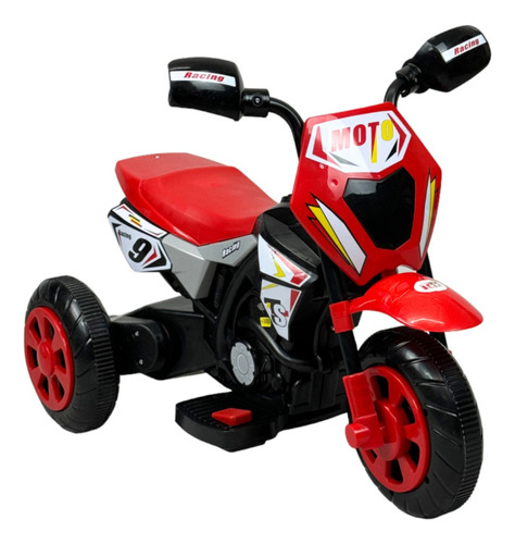 Motocicleta Montable Para Niños 3 Ruedas Sonido,luz 6v Color Rojo