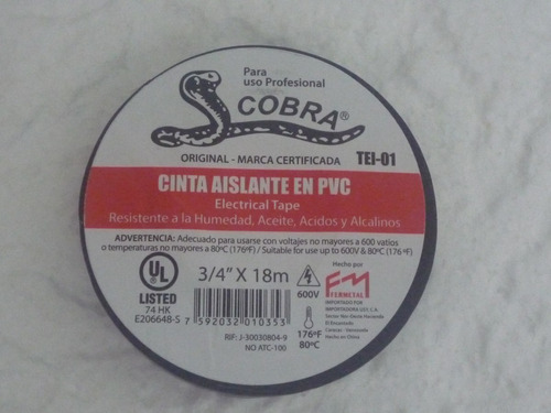 Teipe Cobra Original Fermetal  3/4  X 18m  (el Troquelado)