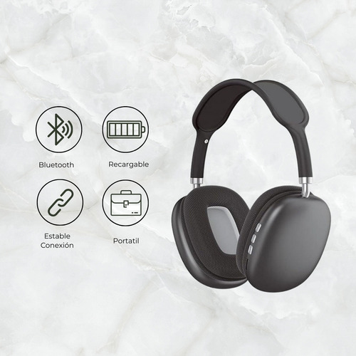 Auriculares Vincha Inalámbricos Bluetooth Zhome Negro Zp9000 Negro
